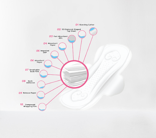Flowra Flexi Fit Sanitary Pads - Day Use (240mm x 10pads)/Night Use (290mm x 10pads)
