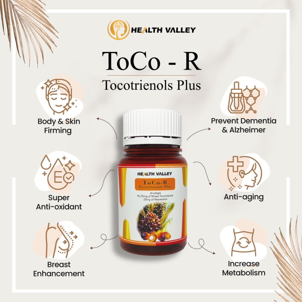 Health Valley TOCO-R Tocotrienols Plus Softgel 60's